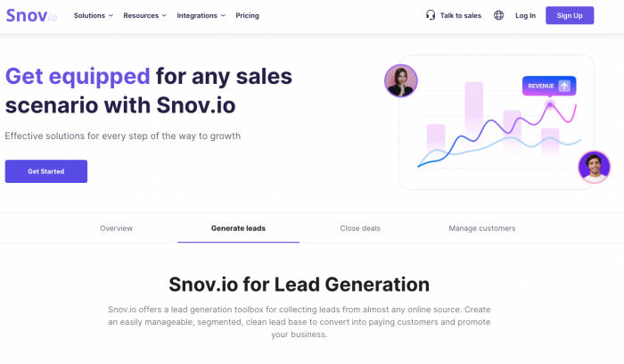 snovio homepage